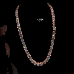 8mm Moissanite Rose Gold Tennis Chain Necklace