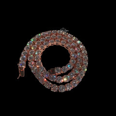 8mm Moissanite Rose Gold Tennis Chain Necklace