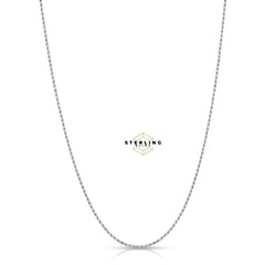 925 Sterling Silver 2.5mm Rope Chain Necklace - Made in Italy