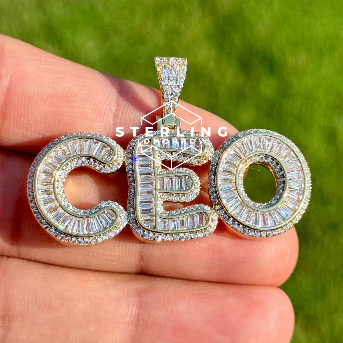 CEO Baguette Gold Tone Pendant