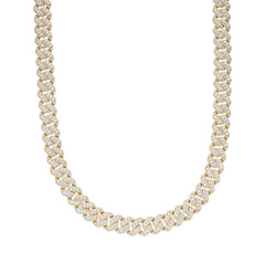 12mm Gold Tone Cuban Solitaire Moissanite Chain