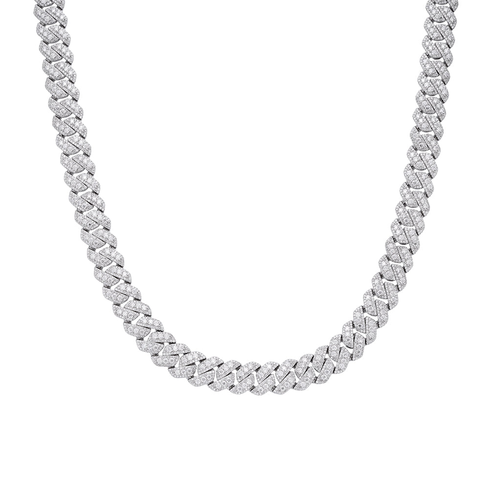 12mm Cuban Solitaire Moissanite Chain