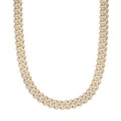 14mm Cuban Gold Tone Solitaire Moissanite Chain