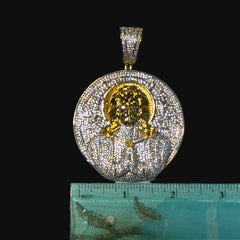 Gold Iced Out Jesus Medallion