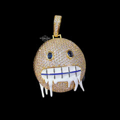 Gold Iced Out Smile Emoji Pendant 14k Gold Plated