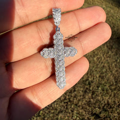 Moissanite Fully Iced Cross 2" Pendant