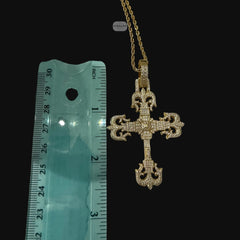 Moissanite Cross Pendant, Silver Fleur De Lis Iced Out 925 Silver Hip Hop Necklace, GRA Certified Gift (Copy)