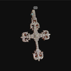 Moissanite Cross Pendant, Silver Fleur De Lis Iced Out 925 Silver Hip Hop Necklace, GRA Certified Gift (Copy)