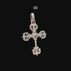 Moissanite Cross Pendant, Silver Fleur De Lis Iced Out 925 Silver Hip Hop Necklace, GRA Certified Gift (Copy)