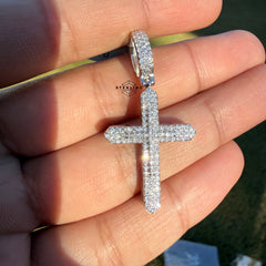 Moissanite Point Cross Pendant
