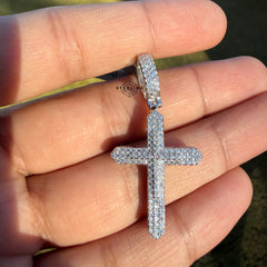 Moissanite Point Cross Pendant