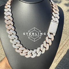 20mm Moissanite Rose 3D Cuban Chain