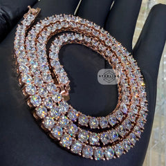 4mm 14k Rose Gold Finish CZ Tennis Chain