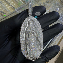 Moissanite Iced Virgin St Mary Pendant