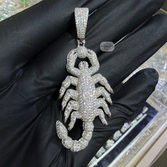 Moissanite Iced 3D Scorpion Pendant