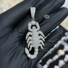 Moissanite Iced 3D Scorpion Pendant