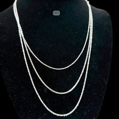 2mm Criss Cross Popcorn Chain, Margarita Rope Chain, 925 Sterling Silver Bracelet Anklet Necklace, Rhodium, Made in Italy