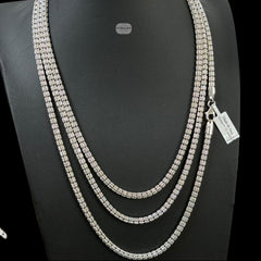 Made in Italy 4mm Silver Ice Chain, Italian Bronze Chain, 4mm Necklace or Bracelet, 8", 20", 22", 24" Made in Italy Layering Ice Link Chain