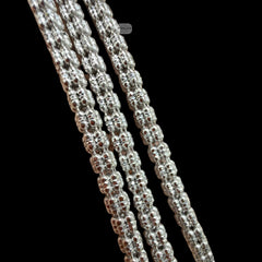 Made in Italy 4mm Silver Ice Chain, Italian Bronze Chain, 4mm Necklace or Bracelet, 8", 20", 22", 24" Made in Italy Layering Ice Link Chain