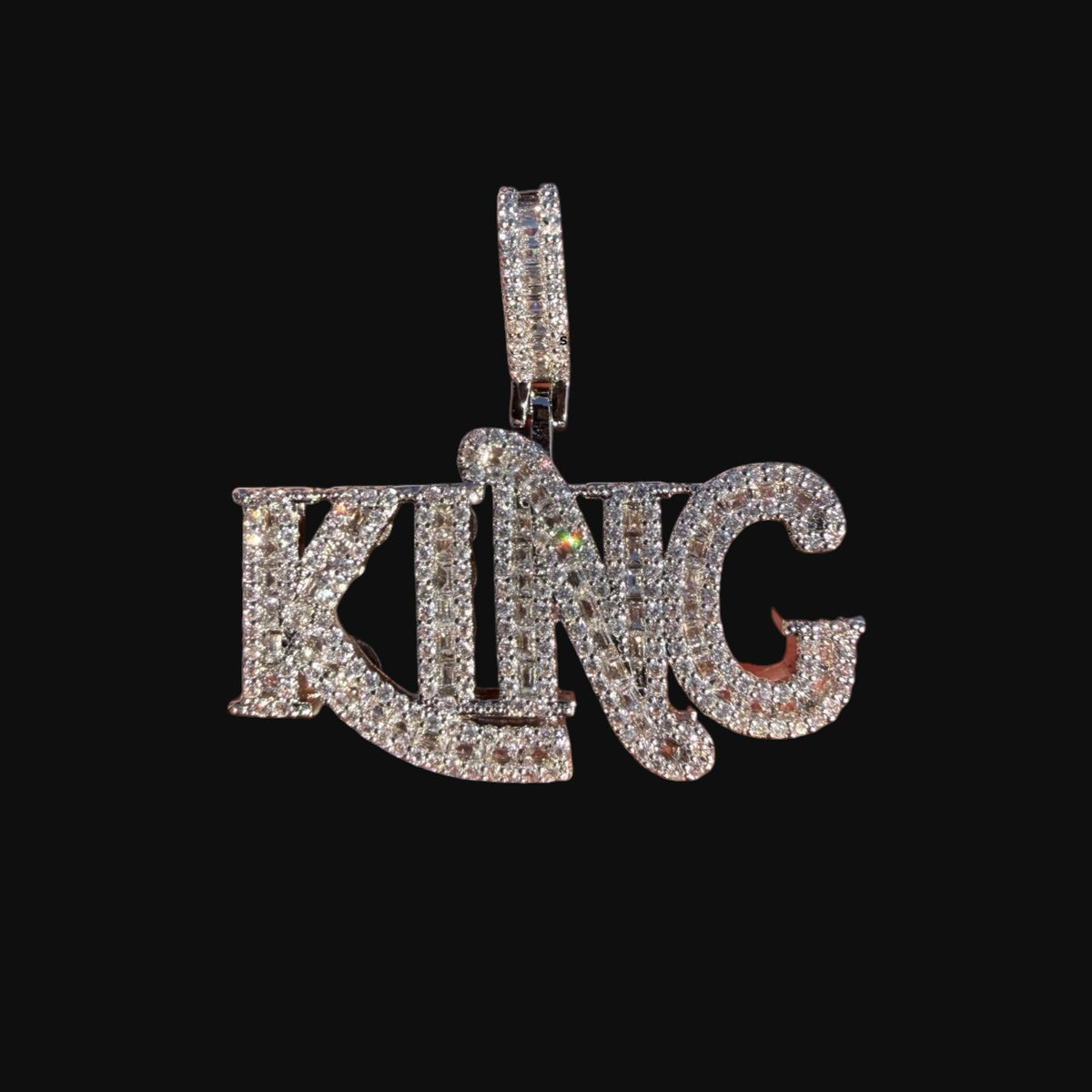 King Iced Pendant + Steel Rope Chain