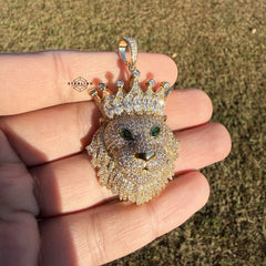 King Lion Iced Pendant + Steel Rope chain