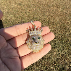 King Lion Iced Pendant + Steel Rope chain