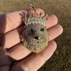 King Lion Iced Pendant + Steel Rope chain