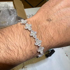 Moissanite Cross Bracelet 8"