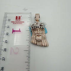Moissanite Marquis Thorns Rose Jesus Pendant