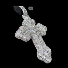Moissanite Pear Baguette Cross Pendant, 925 Silver Iced Out Hip Hop Necklace
