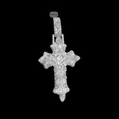 Moissanite Pear Iced Out Cross Pendant