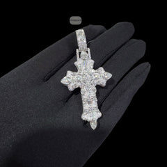 Moissanite Pear Iced Out Cross Pendant