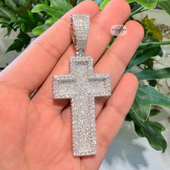 Moissanite 3" 3D Cross Pendant