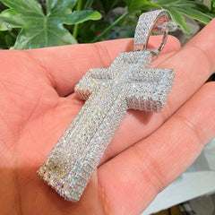 Moissanite 3" 3D Cross Pendant