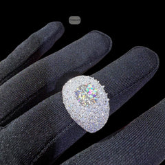 Moissanite Cluster Mens Ring