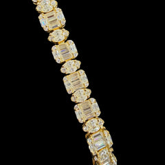 7mm Moissanite Emerald Cut Marquise Tennis Bracelet 7 Inch, 14k Gold 925 Silver Ladies Iced Out Bracelet (Copy)