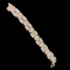 7mm Moissanite Emerald Cut Marquise Tennis Bracelet 7 Inch, Rose Gold 925 Silver Ladies Iced Out Bracelet (Copy) (Copy)