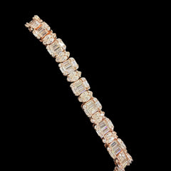 7mm Moissanite Emerald Cut Marquise Tennis Bracelet 7 Inch, Rose Gold 925 Silver Ladies Iced Out Bracelet (Copy) (Copy)