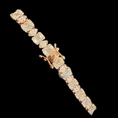 7mm Moissanite Emerald Cut Marquise Tennis Bracelet 7 Inch, Rose Gold 925 Silver Ladies Iced Out Bracelet (Copy) (Copy)