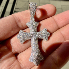 Moissanite Mosaic Set Cross Pendant