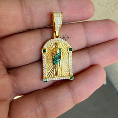 Moissanite Small Virgin Mary Pendant