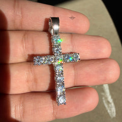 Moissanite Tennis Cross Pendant