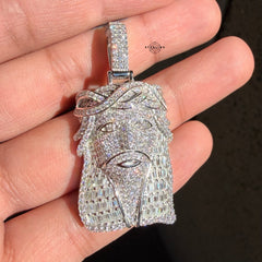 Jesus Baguette Moissanite Pendant