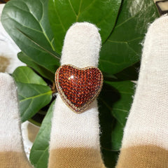 Heart Love Iced Ladies Ring - Sterling Silver