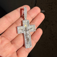 Moissanite Jesus Cross Crucifix Pendant