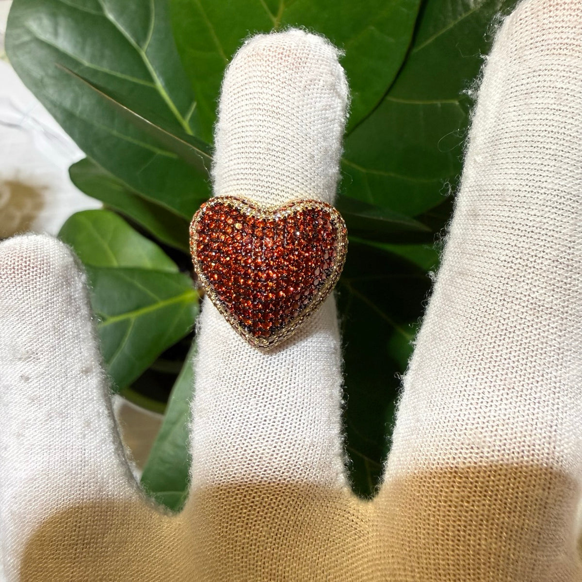 Heart Love Iced Ladies Ring - Sterling Silver