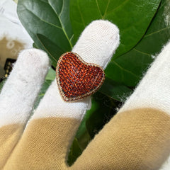 Heart Love Iced Ladies Ring - Sterling Silver