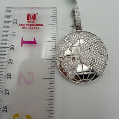 Moissanite World Globe Iced Pendant