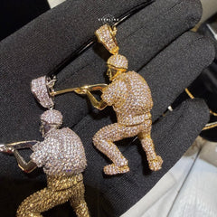 Iced Out Soldier Pendant + Rope Chain