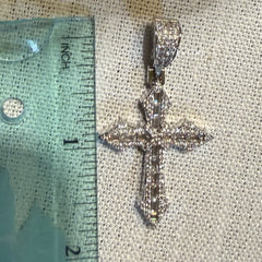 Iced Out Point Cross Pendant + Rope Chain